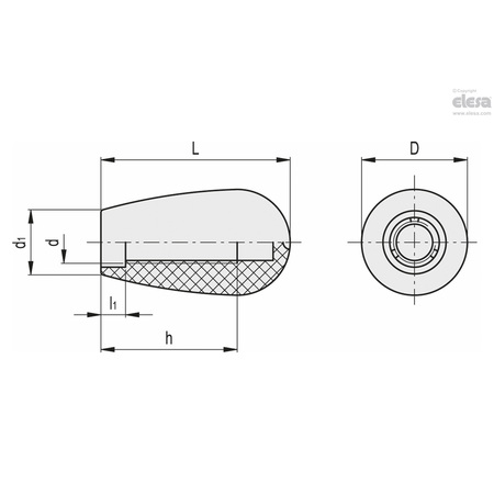 Elesa Tapered handles, I.622/25-M6-C5 I.622